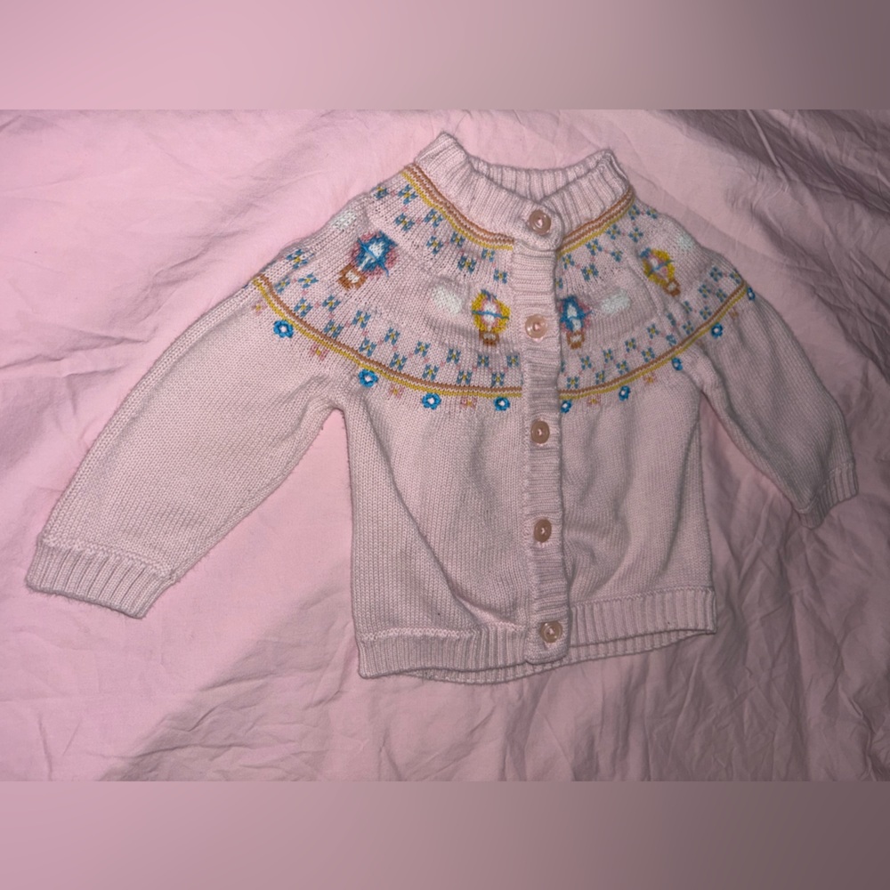 Hanna Andersson Pink Sweater with Colorful Accents